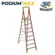Werner 8 ft. Fiberglass Podium Ladder with 14 ft. Reach and 300 lbs. Load Capacity Type IA Duty Rating PD6208