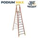 Werner 10 ft. Fiberglass Podium Ladder with 16 ft. Reach and 300 lbs. Load Capacity Type IA Duty Rating PD6210
