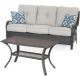Hanover Orleans Grey 2-Piece All-Weather Wicker Patio Conversation Set with Silver Lining Cushions