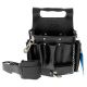 IDEAL 9 in. W Tuff-Tote Premium Black Leather Tool Bag with Strap (8-Pocket)