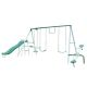 SPORTSPOWER Live Oak Metal Swing and Slide Set