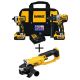 DEWALT 20V MAX XR Cordless Brushless Hammer Drill/Impact 2 Tool Combo Kit, 20V 4.5-5 in. Grinder, and (2) 20V 4.0Ah Batteries