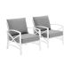 CROSLEY FURNITURE Kaplan White 2-Piece Metal Patio Seating Set with Grey Cushions