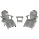 Highwood Hamilton Coastal Teak 5-Piece Recycled Plastic Outdoor Conversation Set
