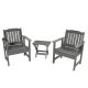 Highwood Lehigh Coastal Teak 3-Piece Recycled Plastic Outdoor Conversation Set