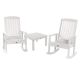 Highwood Lehigh White 3-Piece Recycled Plastic Patio Conversation Set