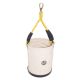 Graintex 12 in. Utility Canvas Tool Bucket Plastic Bottom in White with Hook