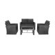 WESTIN OUTDOOR Wesson 4-Piece Wicker Patio Conversation Set with Black Cushions