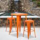 Carnegy Avenue 3-Piece Metal Square Outdoor Bistro Set in Orange
