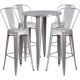 Carnegy Avenue Silver 5-Piece Metal Round Outdoor Bistro Set