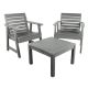 Highwood Weatherly Coastal Teak 3-Piece Recycled Plastic Patio Conversation Set