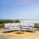 Glitzhome 6-Piece Outdoor Aluminum Sectional Sofa Set with Gray Cushions
