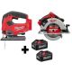 Milwaukee M18 FUEL 18V Lithium-Ion Brushless Cordless Jig Saw and 7-1/4 in. Circular Saw with (2) 6.0Ah Batteries