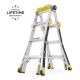 Gorilla Ladders 15 ft. Reach Aluminum Multi-Position Ladder w/ Project Tray, 375 lbs. Load Capacity, Oversized Hinges and Grip Locks GLMPXT-15-COM