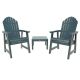 Highwood Hamilton Nantucket Blue 3-Piece Plastic Patio Conversation Set