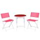 Costway 3-Piece Folding Metal Outdoor Patio Bistro Table Chair Sets in Red