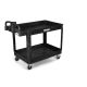 Toter 550 lbs. Capacity 43.7 in. x 25.6 in. x 33.5 in Black Plastic 2-Tier 4-Wheeled Lipped Top Ergonomic Handle Utility Cart UCL00-E0002