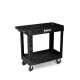 Toter 550 lbs. Capacity 34.5 in. x 16.5 in. x 32.5 in. Black Plastic 2-Tier 4-Wheeled Lipped Top Straight Handle Utility Cart UCL00-S0001