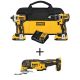 DEWALT 20V MAX XR Li-Ion Cordless Brushless Drill/Impact 2 Tool Combo Kit. 20V Oscillating Tool, and (2) 20V 2.0Ah Batteries
