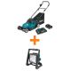 Makita 18V X2 (36V) LXT Cordless 17 in. Residential Lawn Mower Kit (5.0Ah) with bonus 18V LXT 20 L.E.D. Work Light, Light Only XML05PT-DML805