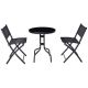 Gymax 3 Pcs Bistro Set Garden Backyard Table Folding Chairs Outdoor Patio Furniture
