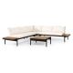 Noble House Baylor 3-Piece Metal Outdoor Patio Sectional Set with Cream Cushions