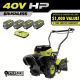 RYOBI 40V HP Brushless 18 in. Battery Powered Rear Tine Tiller with (4) 6.0 Ah Batteries and Charger