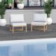 TK CLASSICS Cushioned Aluminum Outdoor Sectional Lounge Chair with Vanilla White Cushions (Set of 2)