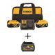 DEWALT 20V MAX Lithium-Ion Starter Kit 6.0Ah Battery, 4.0Ah Battery, Charger & Kit Bag and FLEXVOLT 20V/60V 6.0Ah Battery