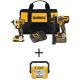 DEWALT 20V MAX Cordless Brushless Hammer Drill/Driver Combo Kit with FLEXVOLT and 20V MAX Compact Task Light