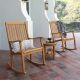Cambridge Casual Heaton Natural Teak 3-Piece Solid Teak Wood Patio Conversation Set