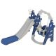 TIRAMISUBEST Outdoor/Indoor HDPE 3-in-1 Playset with Slide, Swing and Basketball Hoop
