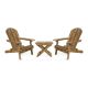 Noble House Carla Lissette Natural 3-Piece Wood Outdoor Patio Conversation Set