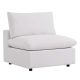 MODWAY Commix Armless Overstuffed Outdoor Patio Chair with White Cushion
