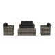 WESTIN OUTDOOR Alpine 4-Piece Rattan Wicker Patio Conversation Set with Gray Cushions