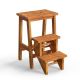 ANGELES HOME 3-in-1 Foldable Natural 3-Step Wood Step Stool, 200 lbs. Load Capacity M10-8JV097CF