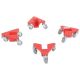 Vestil 200 lbs. Capacity Red Aluminum Corner Mover Dolly Narrow Slot (4-Pack) CMD-A-NS-200-4PK