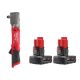 Milwaukee M12 FUEL 12V Lithium-Ion Brushless Cordless 1/2 in. Right Angle Impact Wrench With 3.0 Ah Battery Pack (2-Pack)