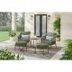 Hampton Bay Autumn Chase Stationary 5-Piece Wicker Patio Conversation Set with CushionGuard Olive Green Cushions
