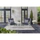 Home Decorators Collection Shelbourne 3-Piece Aluminum Patio Conversation Set with CushionGuard Plus Midnight Blue Cushions