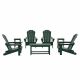 WESTIN OUTDOOR Laguna 7-Piece Fade Resistant Outdoor Patio HDPE Poly Plastic Folding Adirondack Chair Conversation Set in Dark Green