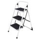WELLFOR 3-Step Heavy-duty Iron Frame Folding Step Stool, 330 lbs. TL-HGY-35248