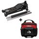 Husky 3-Ton Low Profile Car Jack with Quick Lift with 14 in. 13 Pocket Rolling Tool Bag