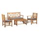 Alaterre Furniture Manchester 4-Piece Outdoor Patio Conversation Set with Double Seat Bench, Coffee Table and 2 Chairs, Acacia Wood