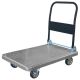 PRO-SERIES 34.5 in. W 660 lbs. Capacity Heavy-Duty Plastic Folding 4-Wheeled Platform Truck/Utility Cart in Blue 809688