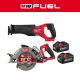Milwaukee M18 FUEL 18-Volt Lithium-Ion Brushless Cordless SAWZALL w/7-1/4 in. Rear Handle Circ Saw, Two 6 Ah High Output Batteries