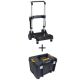 DEWALT TSTAK Stackable Utility Cart Trolley and TSTAK VI 17 in. Stackable Deep Tool Storage Box