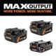 RIDGID 18V Lithium-Ion MAX Output 6.0 Ah Battery, MAX Output 4.0 Ah, and MAX Output 2.0 Ah