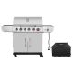 Royal Gourmet 6-Burner BBQ Liquid Propane Gas Grill with Sear and Side Burner with Cover, 71,000 BTU Cabinet Style Gas Grill