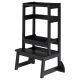 SDADI Mother's Helper Adjustable Height Kids Kitchen Step Stool, Black LT05B
